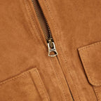 Women's Camel Brown Suede Bomber Jacket