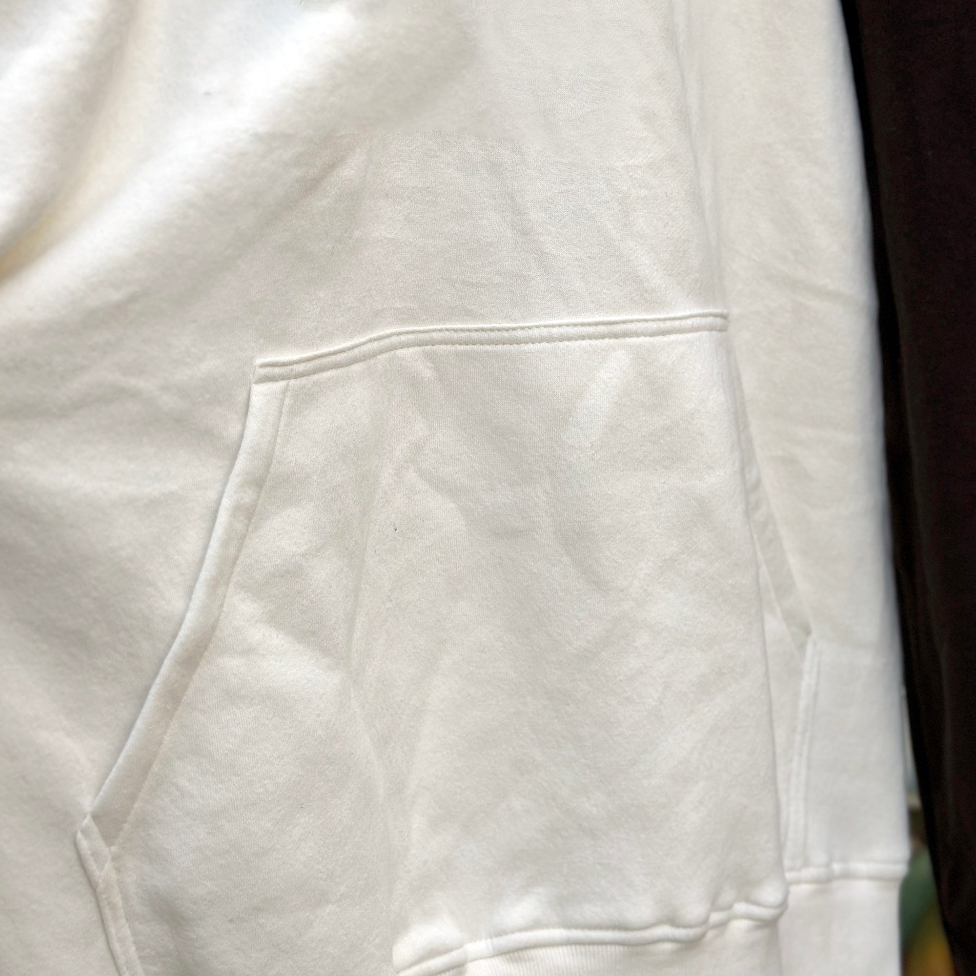 White Basic Fleece Hoodie with Brown Sleeves Unisex