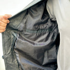 Men’s Black Two Button Leather Blazer Jacket – Genuine Leather, Handcrafted