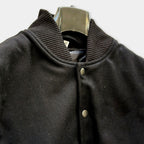 Mens Black Varsity Jacket with Leather Sleeves