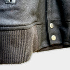 Mens Black Varsity Jacket with Leather Sleeves