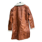 Men’s Brown Shearling Long Leather Coat