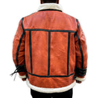 Men’s Rust Brown Shearling Aviator Leather Jacket
