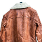 Men’s Brown Shearling Long Leather Coat