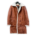 Men’s Brown Shearling Long Leather Coat