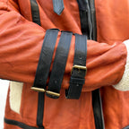 Men’s Rust Brown Shearling Aviator Leather Jacket