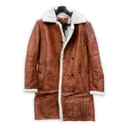 Men’s Brown Shearling Long Leather Coat